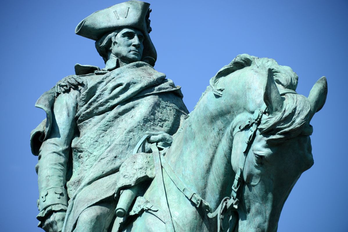 20-2 Washington At Valley Forge Statue Close Up In Continental Army Plaza Williamsburg New York